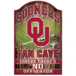 Oklahoma Sooners Sign 11x17 Wood Fan Cave Design