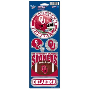 Oklahoma Sooners Decal 4x11 Die Cut Prismatic Style