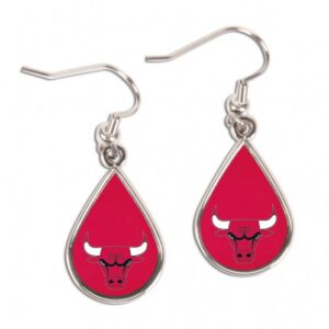 Chicago Bulls Earrings Tear Drop Style