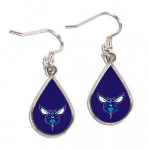 Charlotte Hornets Earrings Tear Drop Style