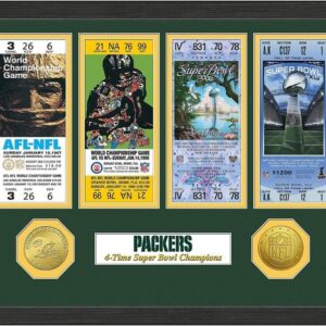 Green Bay Packers Super Bowl Ticket Collection Plaque