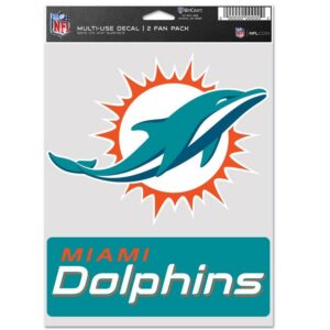 Miami Dolphins Decal Multi Use Fan 2 Pack