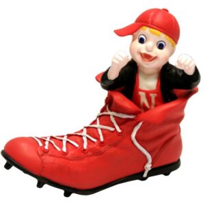 Nebraska Cornhuskers Mascot in Cleat - Script Logo