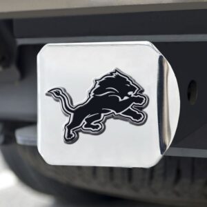 Detroit Lions Hitch Cover Chrome Emblem on Chrome