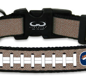 Denver Broncos Pet Collar Reflective Football Size Toy