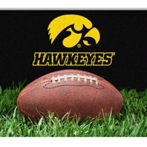 Iowa Hawkeyes Classic  Football Pet Bowl Mat - L