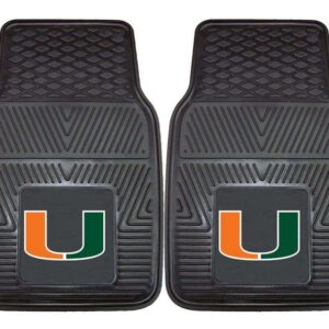 Miami Hurricanes Car Mats Heavy Duty 2 Piece Vinyl