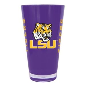LSU Tigers Glass 20oz Pint Plastic Insulated