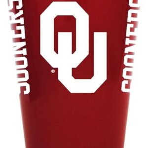 Oklahoma Sooners Glass 20oz Pint Plastic Insulated CO