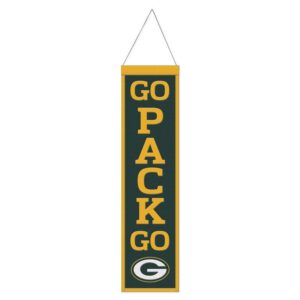 Green Bay Packers Banner Wool 8x32 Heritage Slogan Design