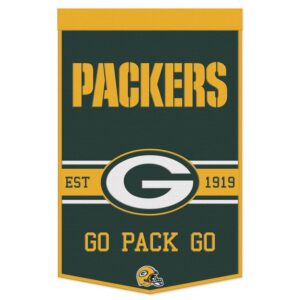 Green Bay Packers Banner Wool 24x38 Dynasty Slogan Design