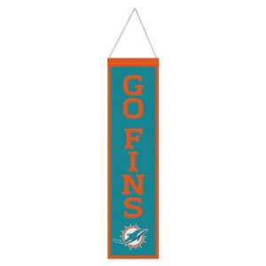 Miami Dolphins Banner Wool 8x32 Heritage Slogan Design