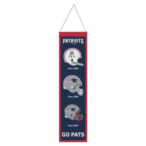 New England Patriots Banner Wool 8x32 Heritage Evolution Design