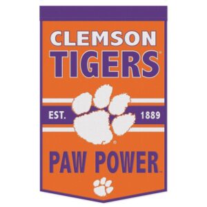 Clemson Tigers Banner Wool 24x38 Dynasty Slogan Design