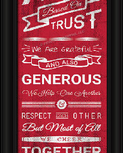 Wisconsin Badgers Family Cheer Print 8"x24"