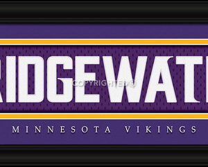 Minnesota Vikings Print 8x24 Signature Style Teddy Bridgewater