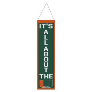 Miami Hurricanes Banner Wool 8x32 Heritage Slogan Design