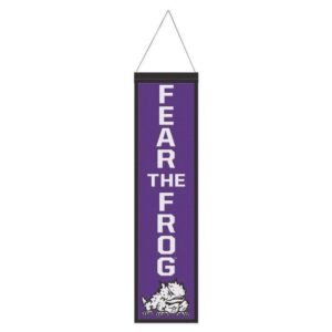 TCU Horned Frogs Banner Wool 8x32 Heritage Slogan Design