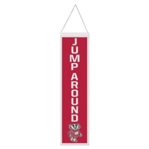Wisconsin Badgers Banner Wool 8x32 Heritage Slogan Design