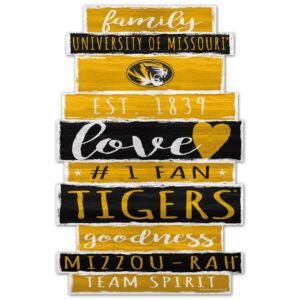 Missouri Tigers Sign 11x17 Wood Family Word