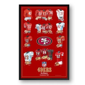 San Francisco 49ers Framed Print 10x13 Uniform Heritage