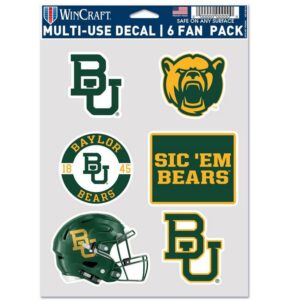 Baylor Bears Decal Multi Use Fan 6 Pack
