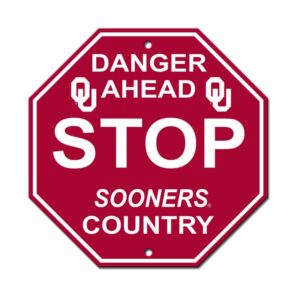Oklahoma Sooners Sign 12x12 Plastic Stop Style