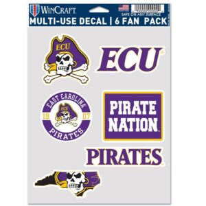 East Carolina Pirates Decal Multi Use Fan 6 Pack