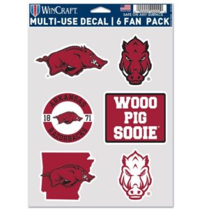 Arkansas Razorbacks Decal Multi Use Fan 6 Pack