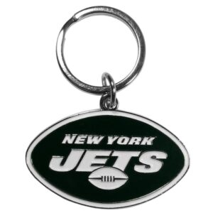 New York Jets Chrome Logo Cut Keychain