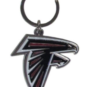 Atlanta Falcons Chrome Logo Cut Keychain