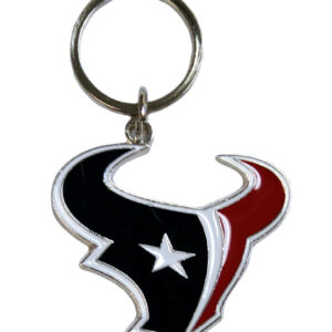 Houston Texans Chrome Logo Cut Keychain