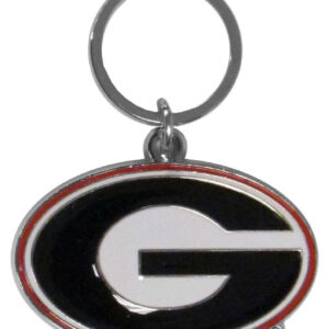 Georgia Bulldogs Chrome Logo Cut Keychain