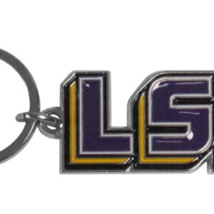 LSU Tigers Chrome Logo Cut Keychain
