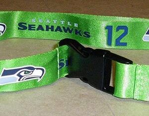 Seattle Seahawks Lanyard Breakaway with Key Ring Style 12th Man Green Design