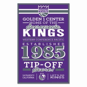Sacramento Kings Sign 11x17 Wood Established Design