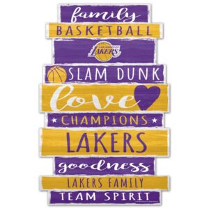 Los Angeles Lakers Sign 11x17 Wood Family Word