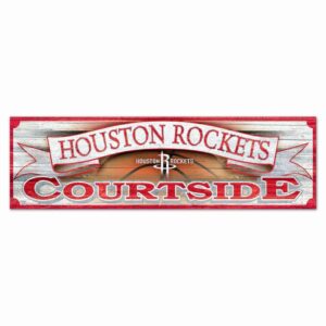 Houston Rockets Sign 9x30 Wood Courtside