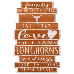 Texas Longhorns Sign 11x17 Wood Family Word