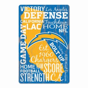 Los Angeles Chargers Sign 11x17 Wood Wordage