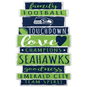 Seattle Seahawks Sign 11x17 Wood Family Word