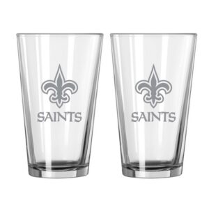 New Orleans Saints Glass Pint Frost Design 2 Piece Set
