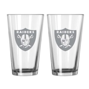 Las Vegas Raiders Glass Pint Frost Design 2 Piece Set