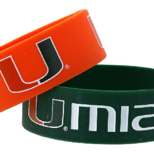 Miami Hurricanes Bracelets 2 Pack Wide