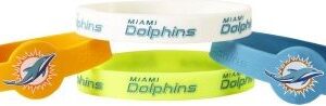 Miami Dolphins Bracelets 4 Pack Silicone