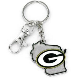 Green Bay Packers Keychain State Design
