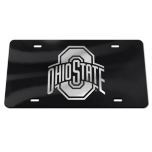 Ohio State Buckeyes License Plate Inlaid Style Black
