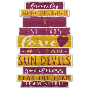 Arizona State Sun Devils Sign 11x17 Wood Family Word Design