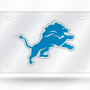 Detroit Lions License Plate Laser Cut Silver