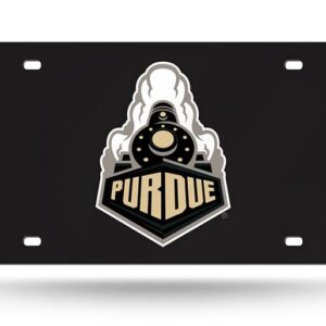 Purdue Boilermakers License Plate Laser Cut Black Train Front View
